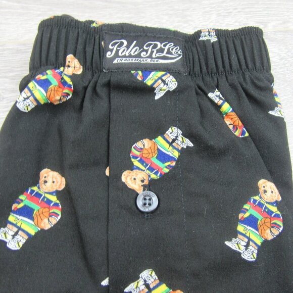 Polo Ralph Lauren Basketball Bear Boxer Briefs Men's Size Large Black NEW FL404S - Picture 4 of 9